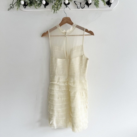 Free People Mini Tiered Ruffle Dress Sheer Size 4 fairy-core - Picture 3 of 5
